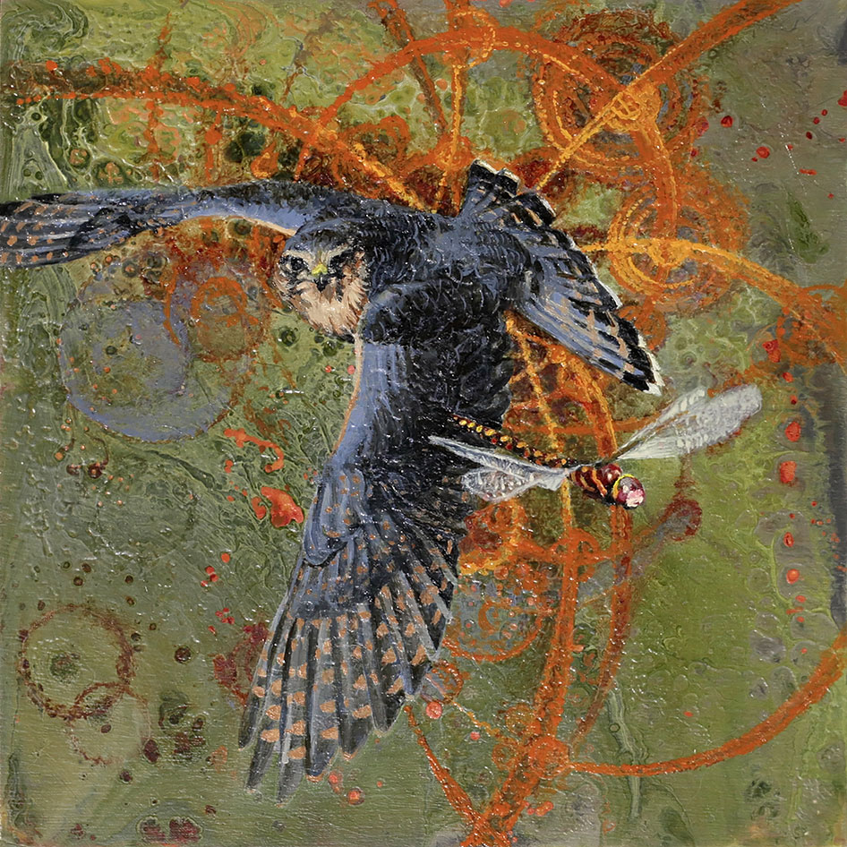 Oil Painting: Merlin, Entanglement, Hunt